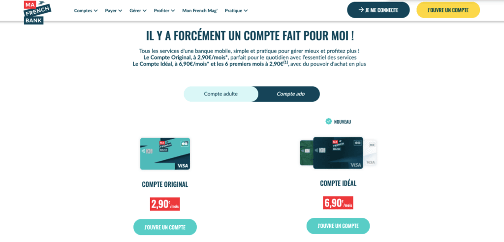 Avis Ma French Bank tarifs