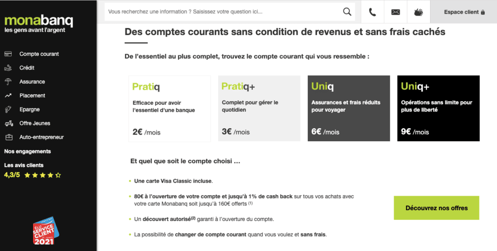 Banque offre le plus d'argent