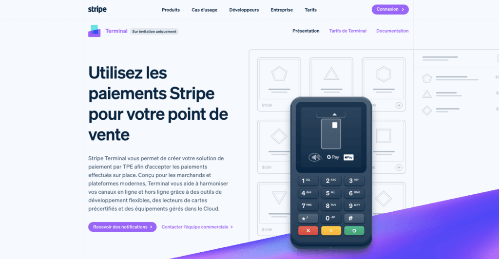 Terminal de paiement mobile Stripe