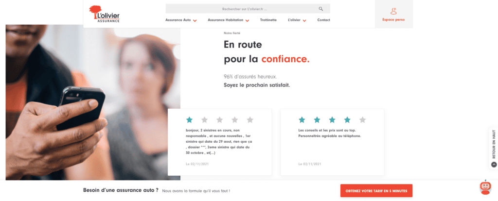 Avis clients L'olivier assurance