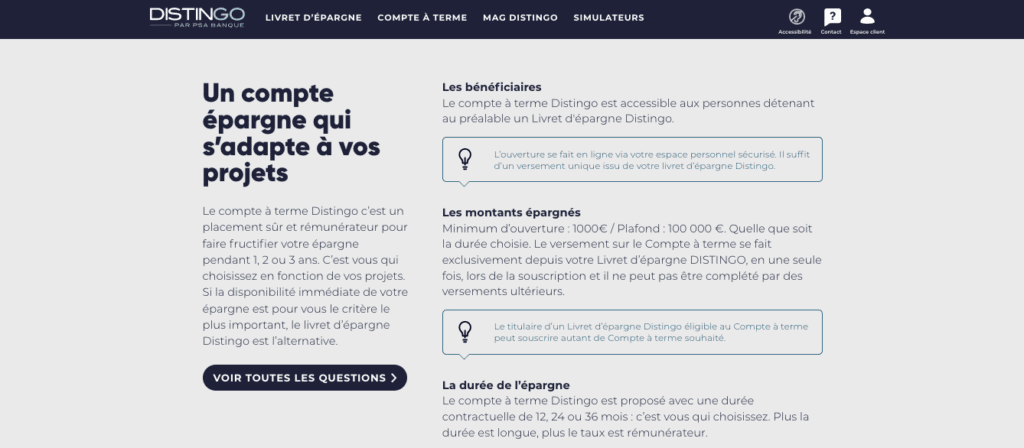 Compte à terme fonctionnement