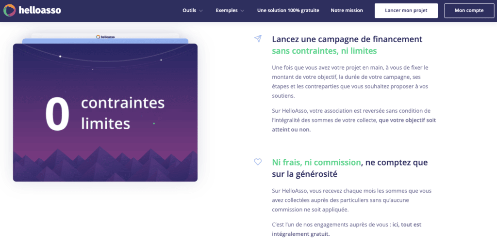 Helloasso code promo crowdfunding