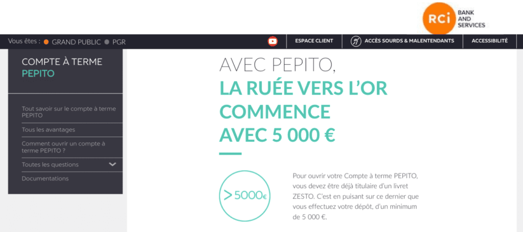 Taux compte à terme