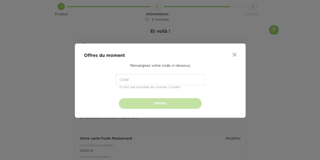 Code ouvrir un compte fortuneo