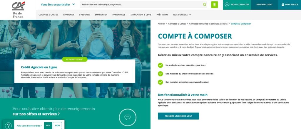 Credit Agricole avis compte à composer