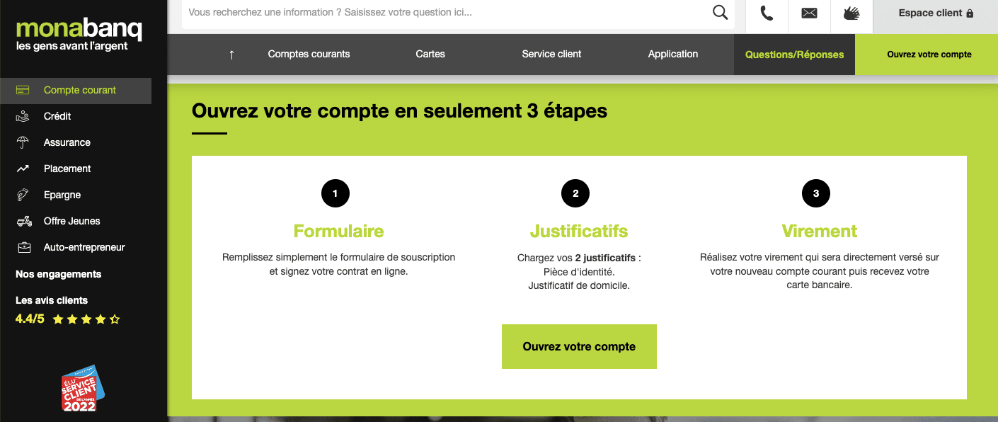délai ouverture de compte Monabanq