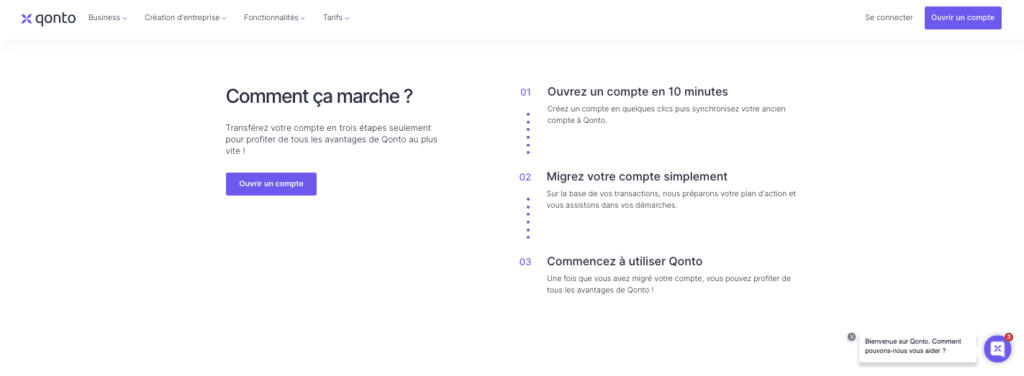 Changement compte pro prix