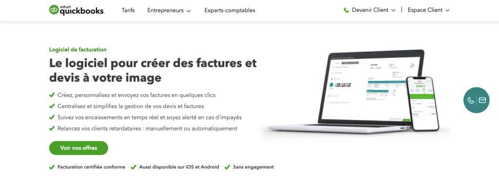 Quickbooks avis facturation
