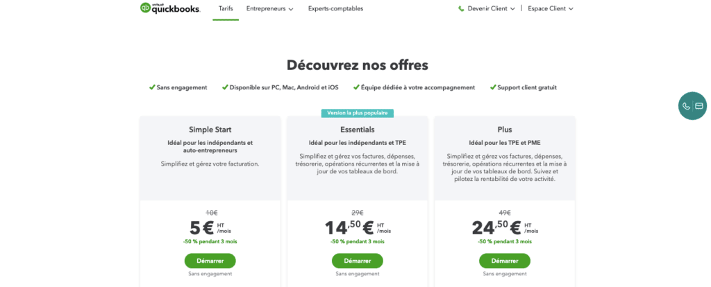 Quickbooks avis tarifs
