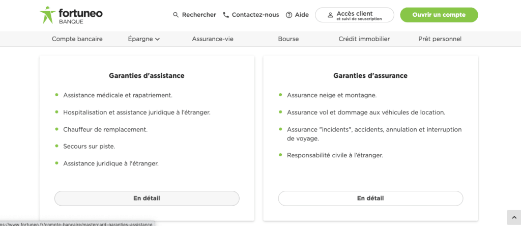 Carte Fortuneo World elite avis assurances assistances