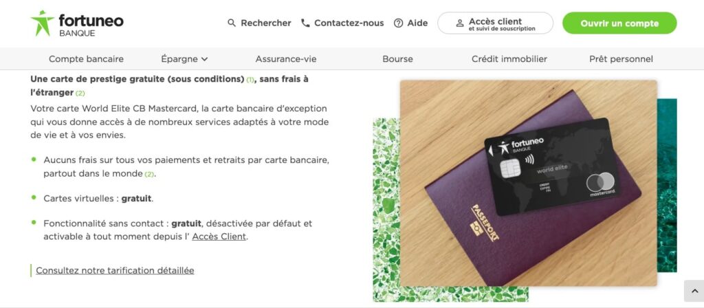 World Elite Fortuneo avis tarif