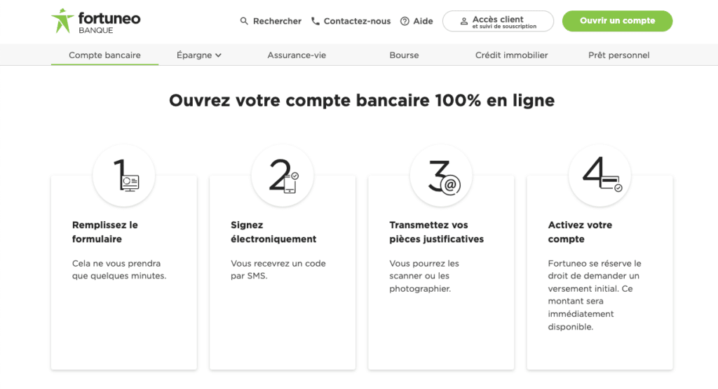 Ouvir compte Fortuneo code promo