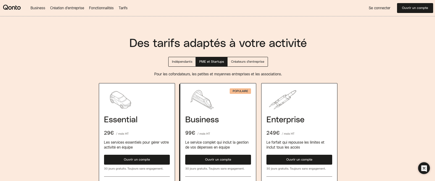 Banque entreprise tarifs