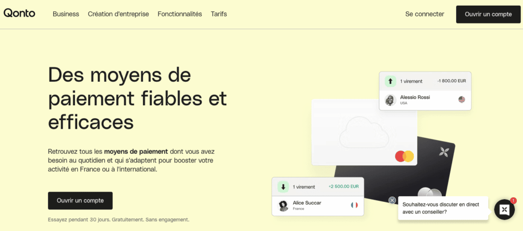 Qonto avis moyens de paiement