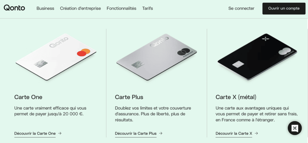 Avis Qonto cartes bancaires 