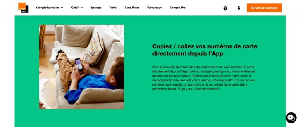 Navigation appli mobile Orange Bank avis