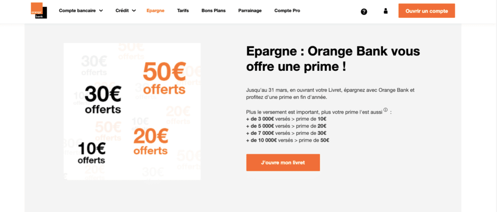 Orange Bank compte sur livret avis