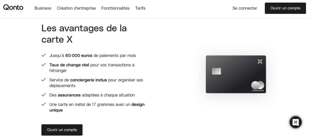 Quels services premium avec la carte X Qonto ?