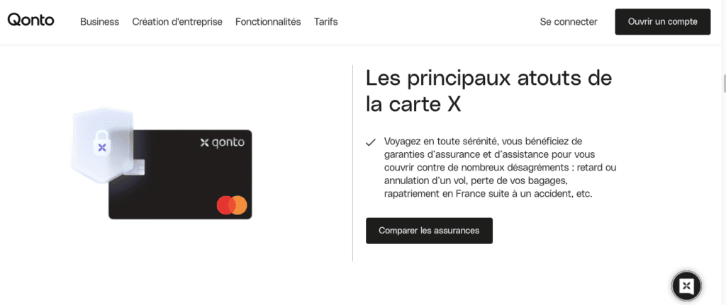 Quelles assurances Qonto carte X ?