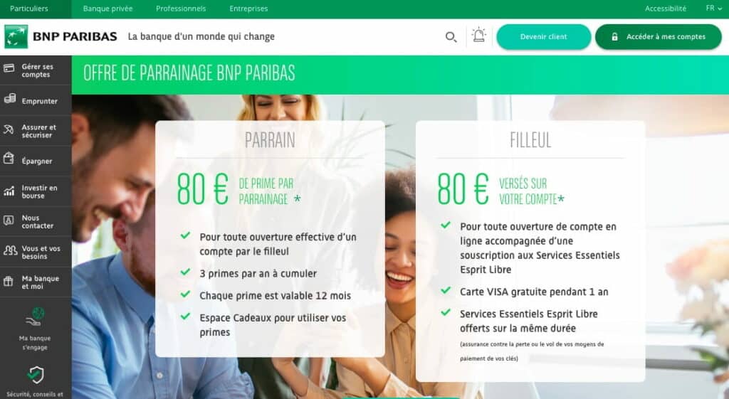 Code promo BNP parrainage
