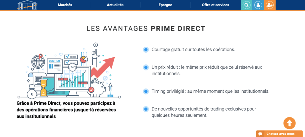Code promo Bourse Direct Prime direct