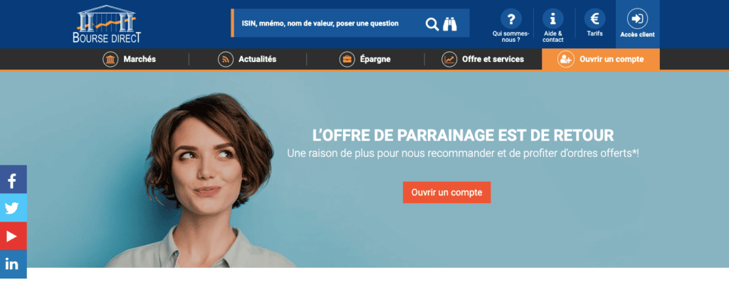 Code promo parrainage bourse direct