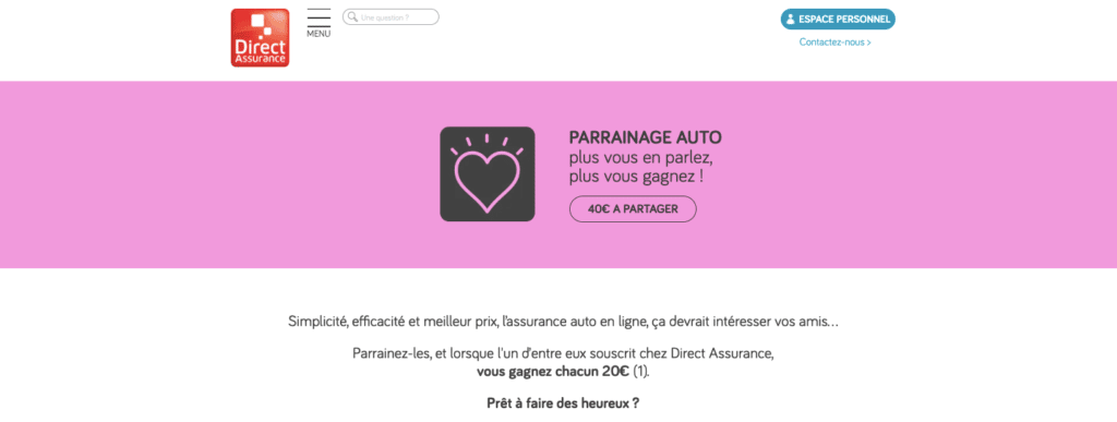 Code promo Direct Assurance parrainage