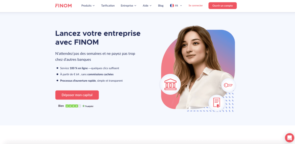 Dépôt de capital en ligne chez Finom