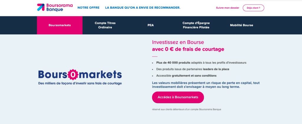 Boursorama Banque Boursomarkets