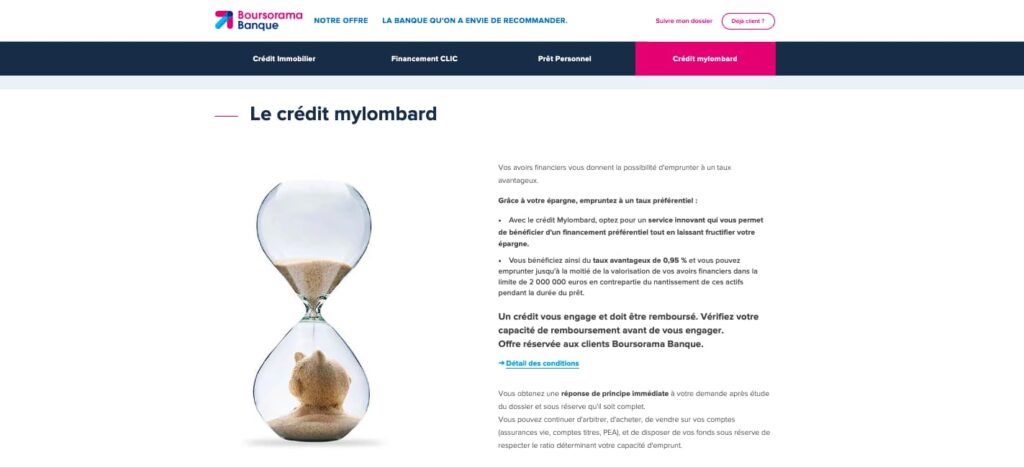 Crédit mylombard Boursorama banque