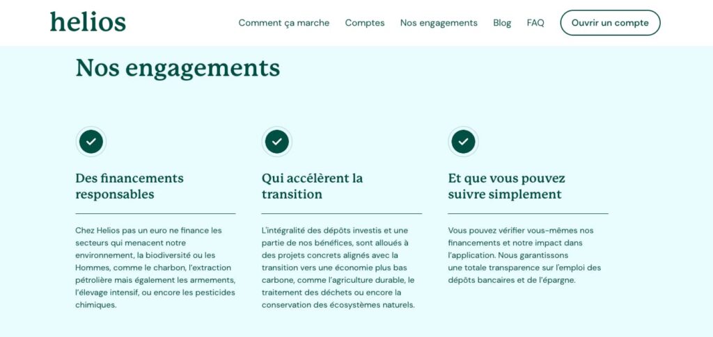 Helios avis engagement banque éthique