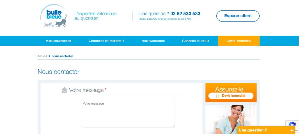 Bulle bleue avis service client