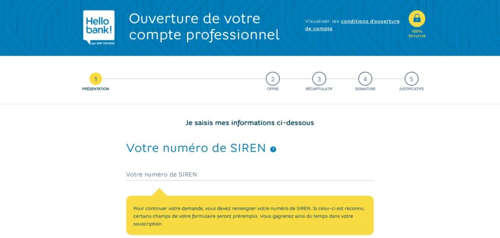 Création compte pro Hello Business