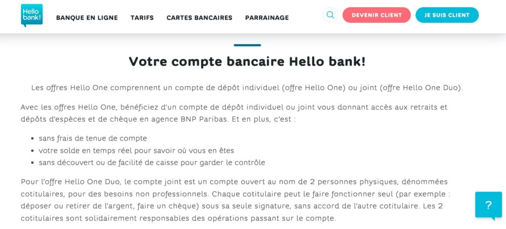 Hello One Duo Hello bank!