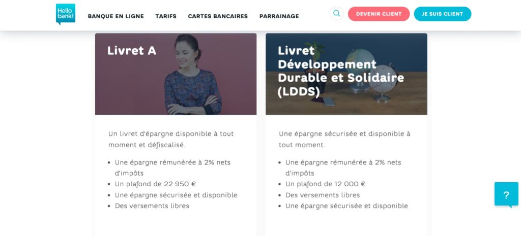Hello bank! livret plafond