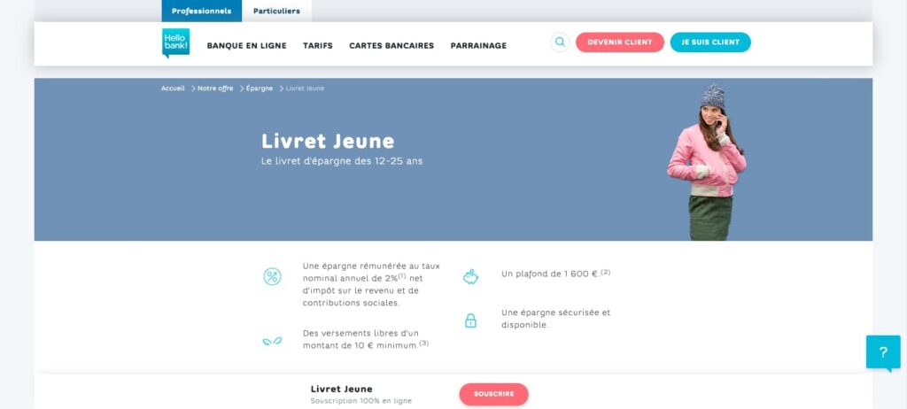 Hello bank! livret jeune