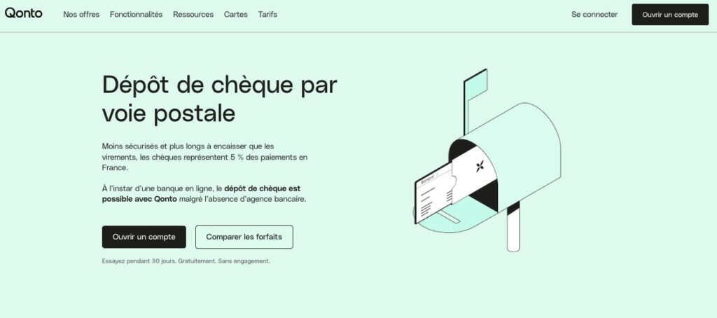 Encaissement cheque compte pro