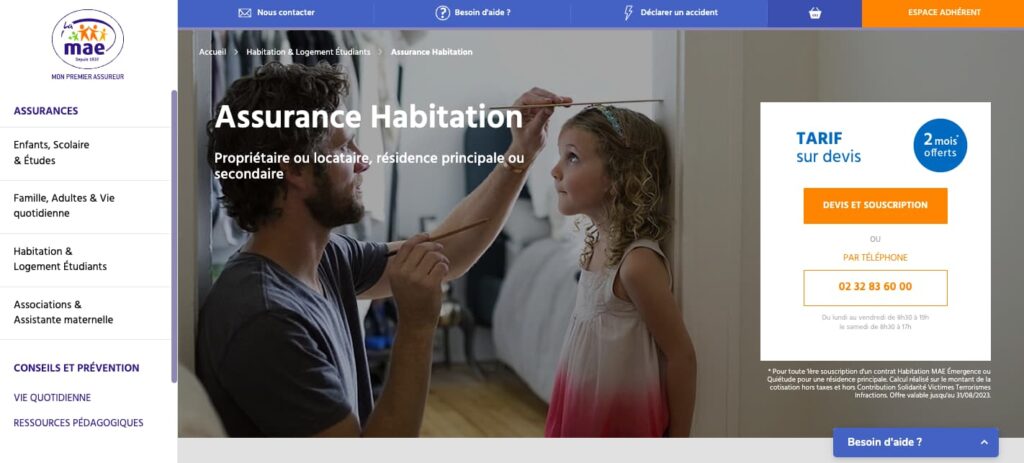 2 mois offerts assurance habitation mae