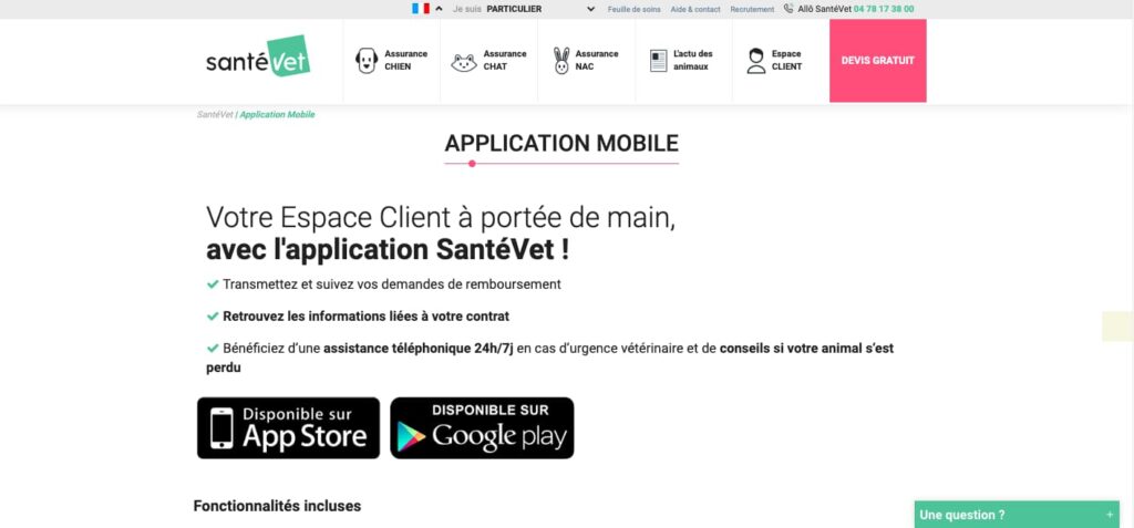 santevet avis appli mobile