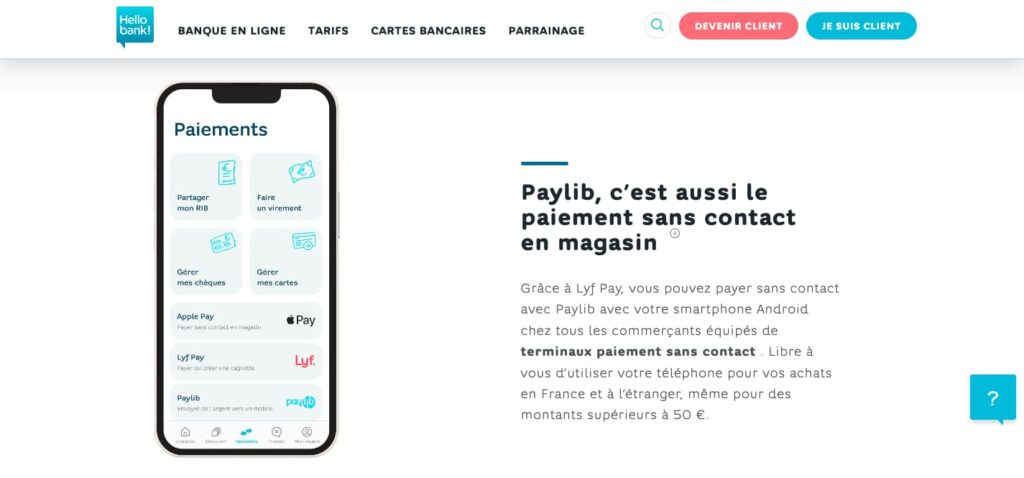 Paylib Hello bank! magasin