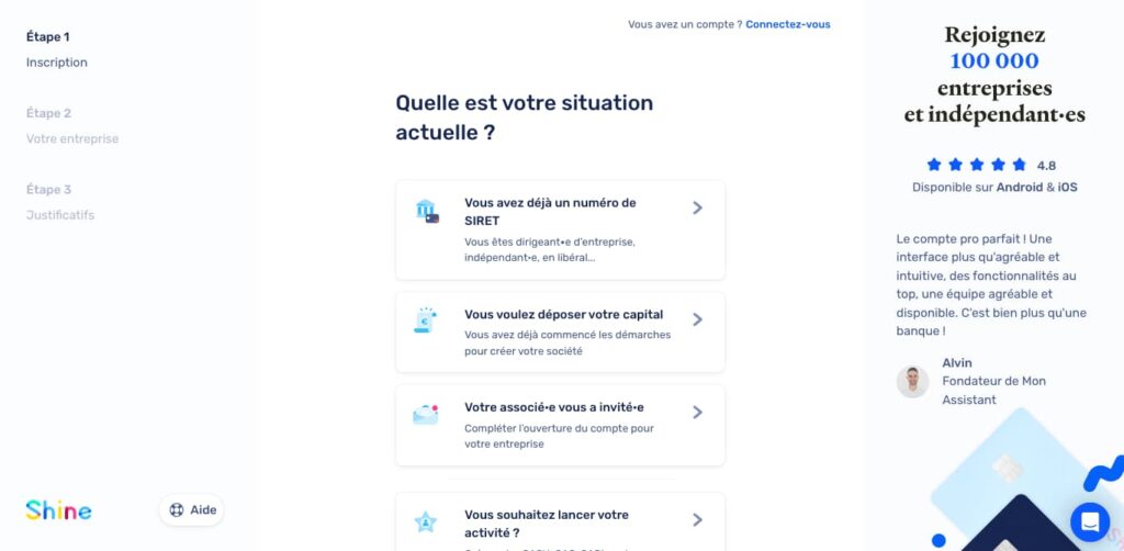 Ouvrir un compte EIRL
