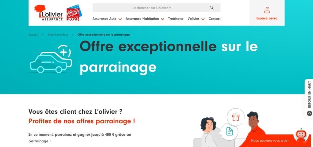 code parrainage l'olivier assurance