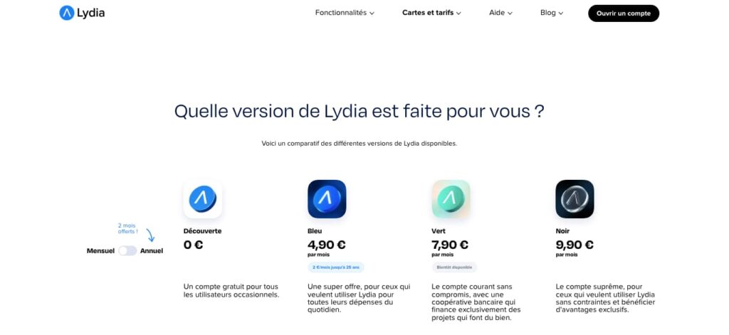 frais inscription Lydia