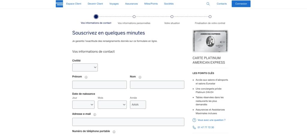 Souscription compte American Express