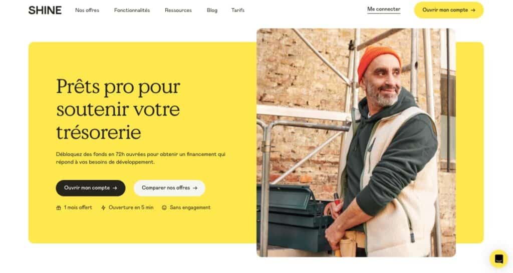 Shine avis prêt professionnel