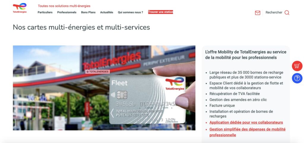 Carte essence stations