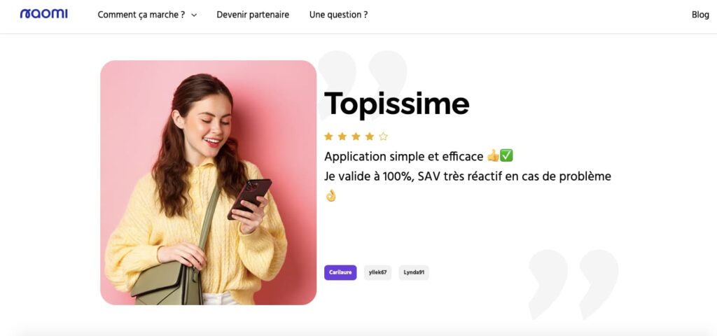 Naomi app avis fiable
