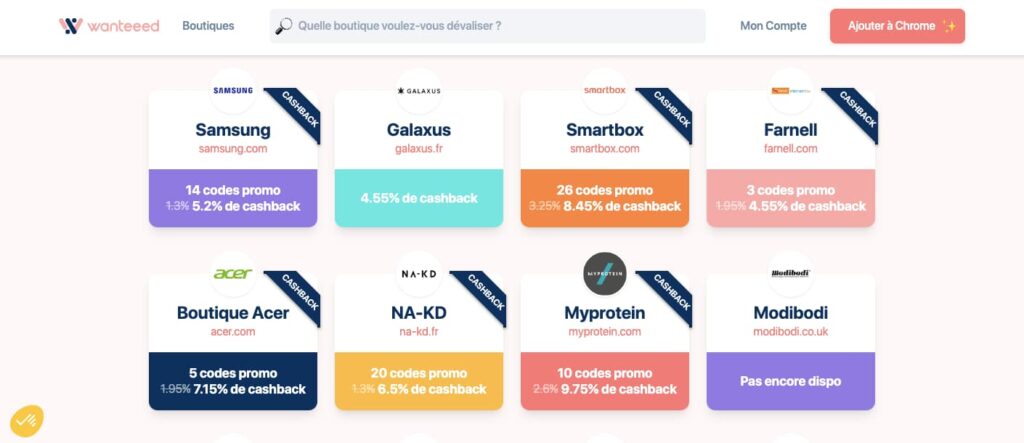 Wanteeed avis extension fonctionnement