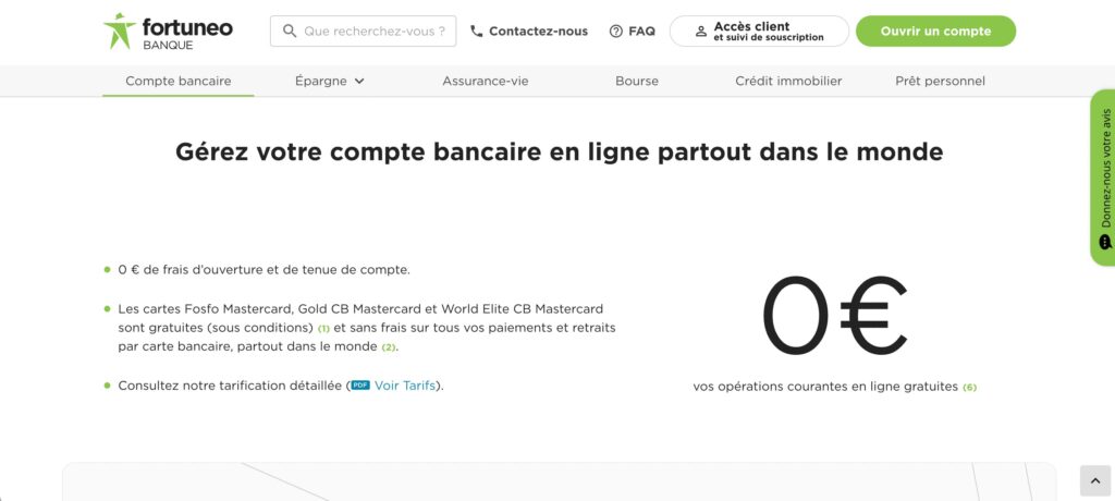 Frais découvert fortuneo