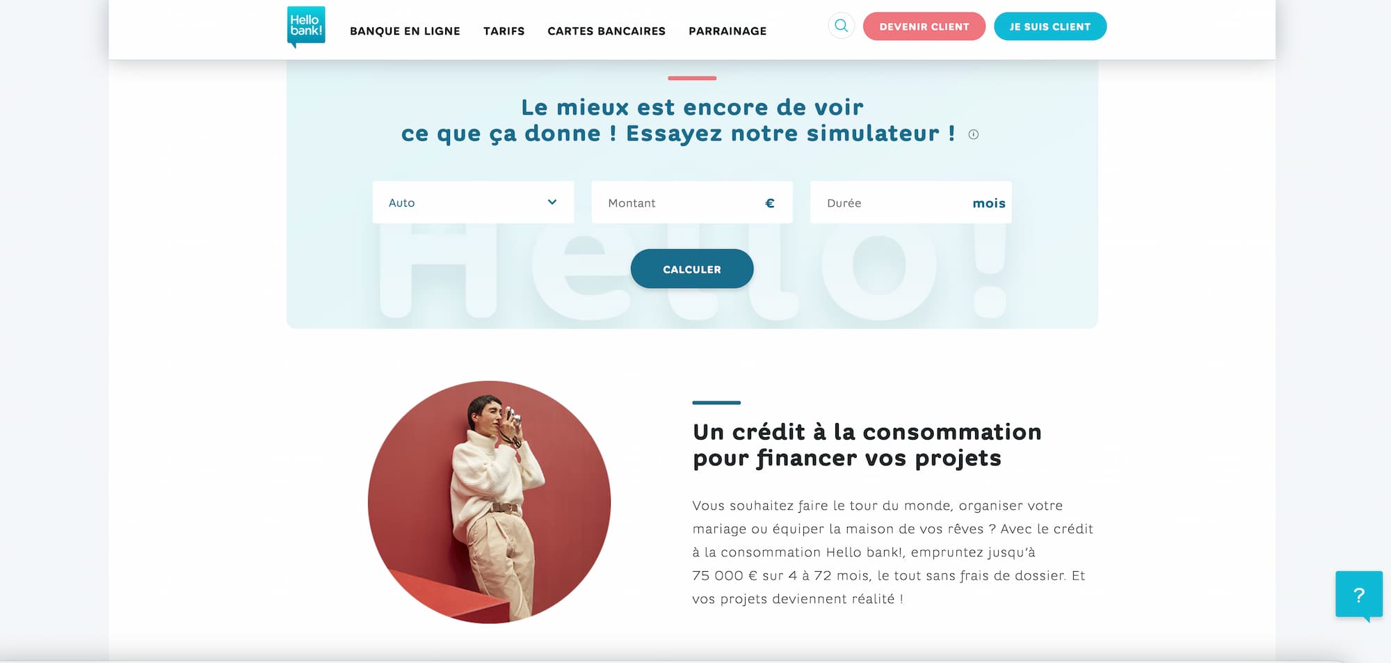 demande de credit Hello bank! conditions